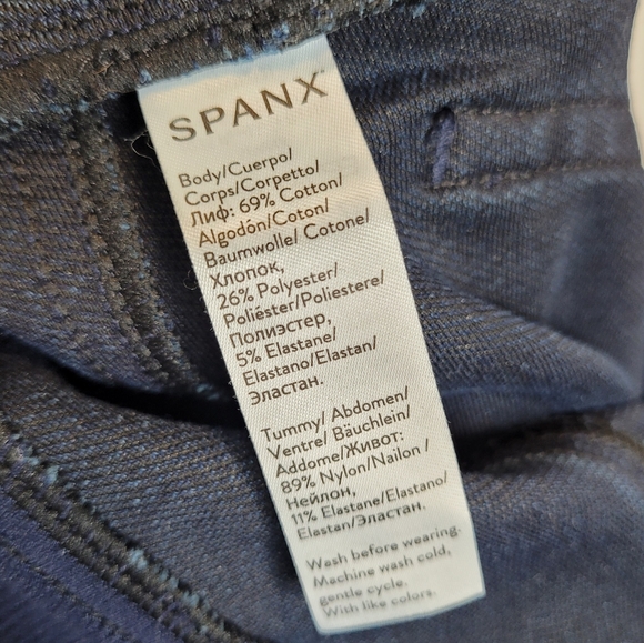 Spanx Mama Maternity Jean-ish Leggings L Dark Blue Wash - Picture 5 of 5